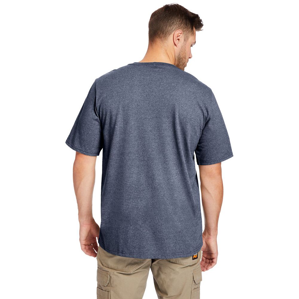 Camisetas Timberland Hombre Pro® Big & Tall Base Plate Short-Sleeve Azul Marino - Chile OCG-895403